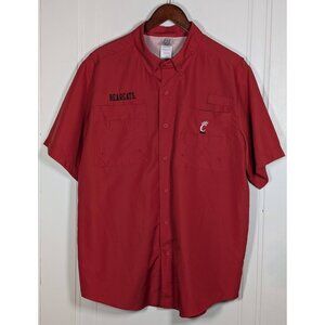 CINCINNATI BEARCATS Polo Shirt Mens Size Large Vented Wicking Fishing Button Up